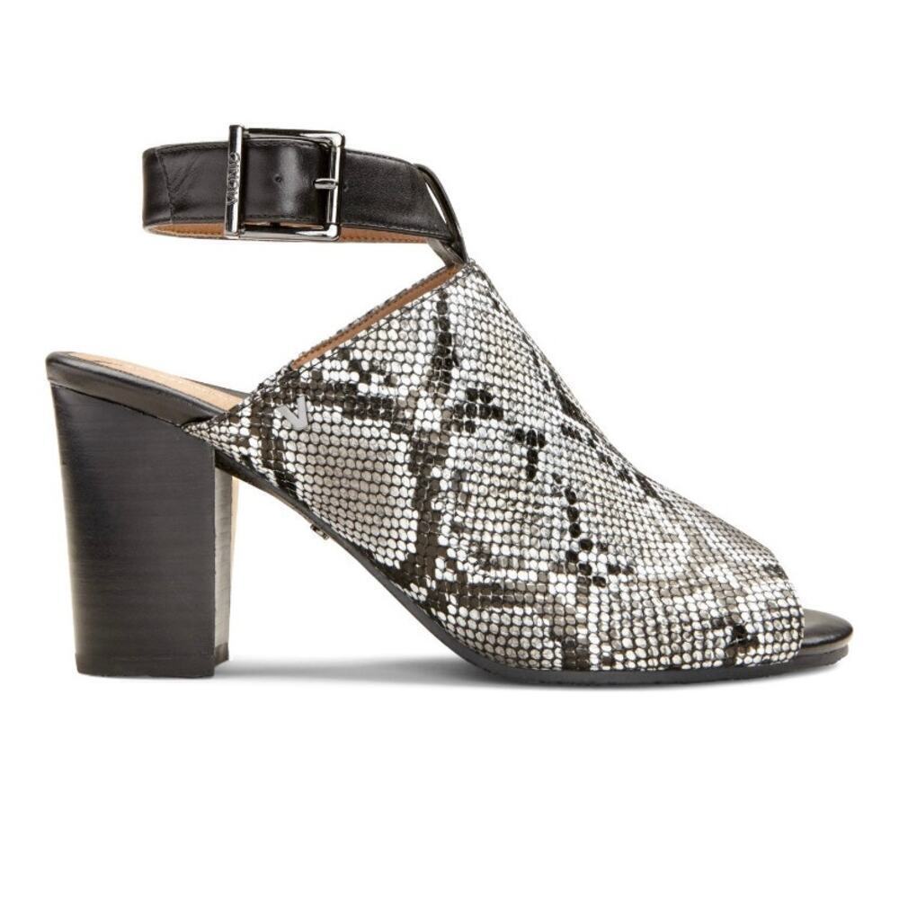 Vionic Kaia Leather Animal Print Peep Toe Mules Ankle Strap Chunky Heel Size 8.5 - Picture 10 of 15